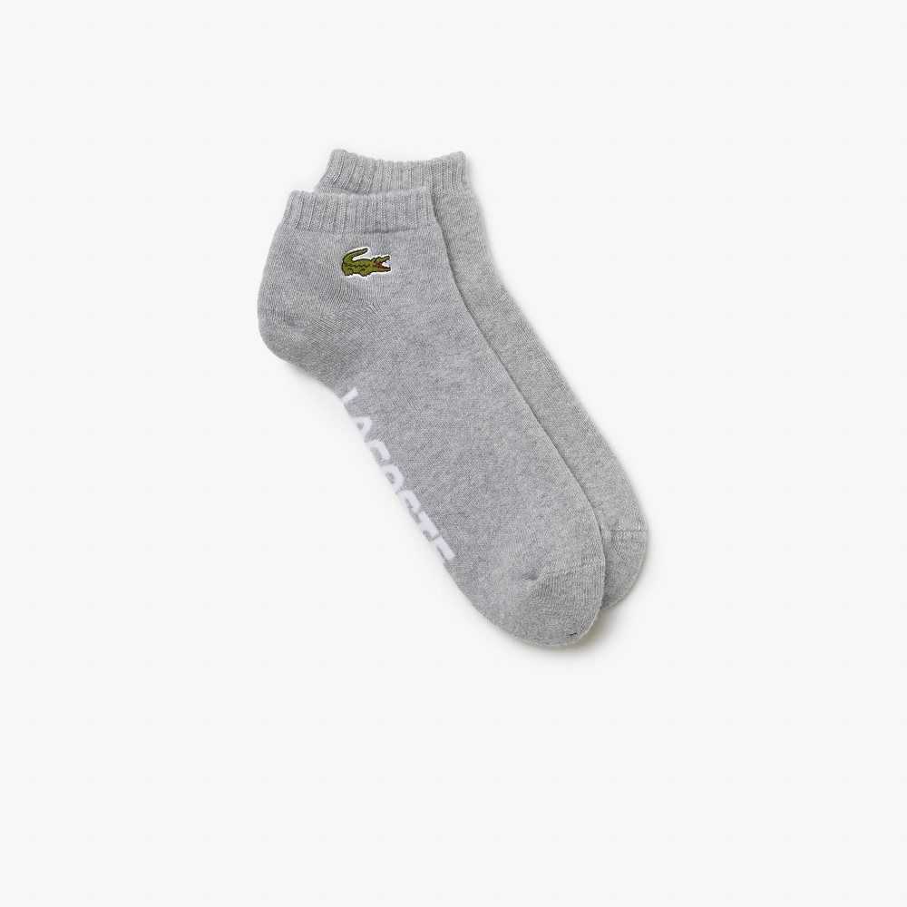 Lacoste SPORT Branded Stretch Puuvilla Low-Cut Harmaat Valkoinen | WAF-261437