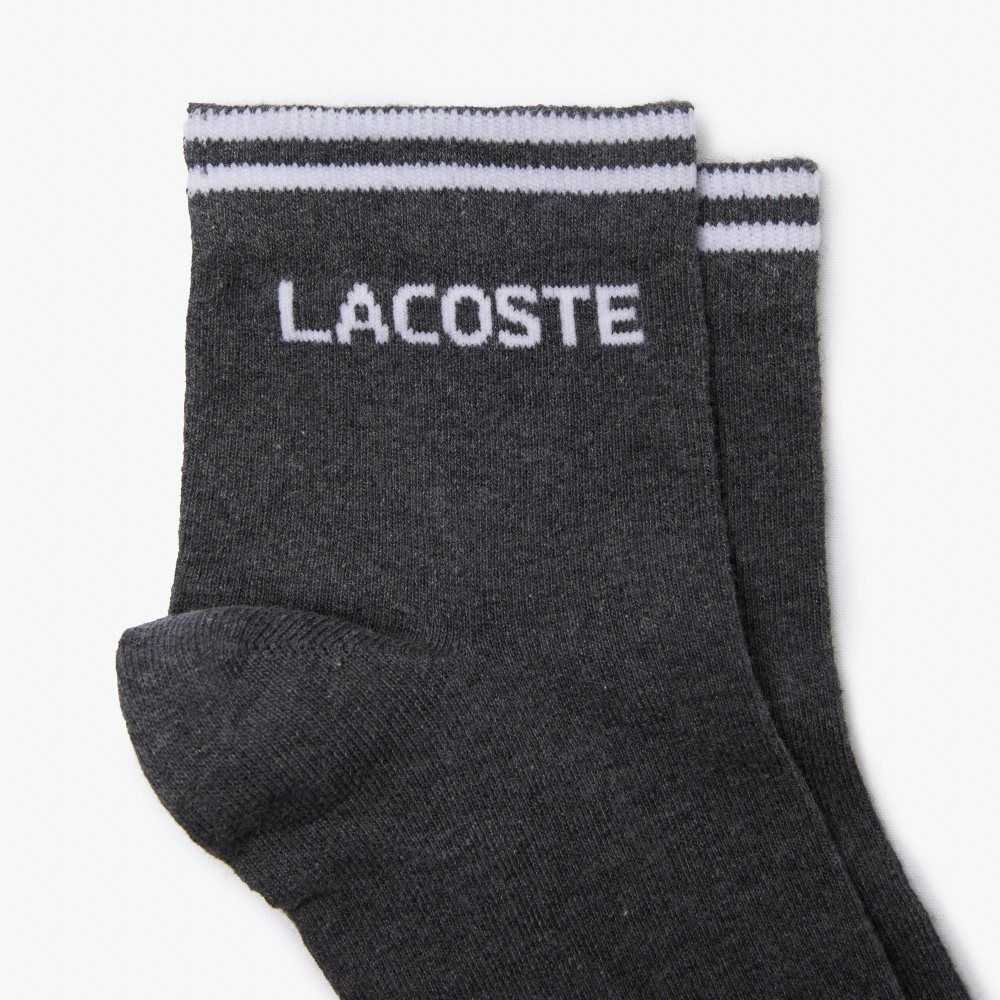 Lacoste SPORT Low-Cut Puuvilla Sock Two-Pack Harmaat Valkoinen | NEF-158024