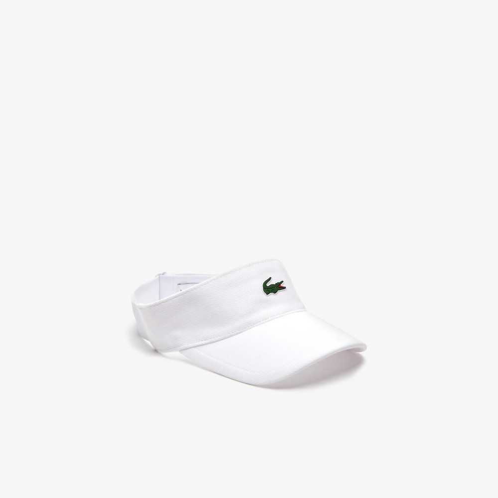 Lacoste SPORT Pique And Fleece Tennis Visor Valkoinen | BJD-234160