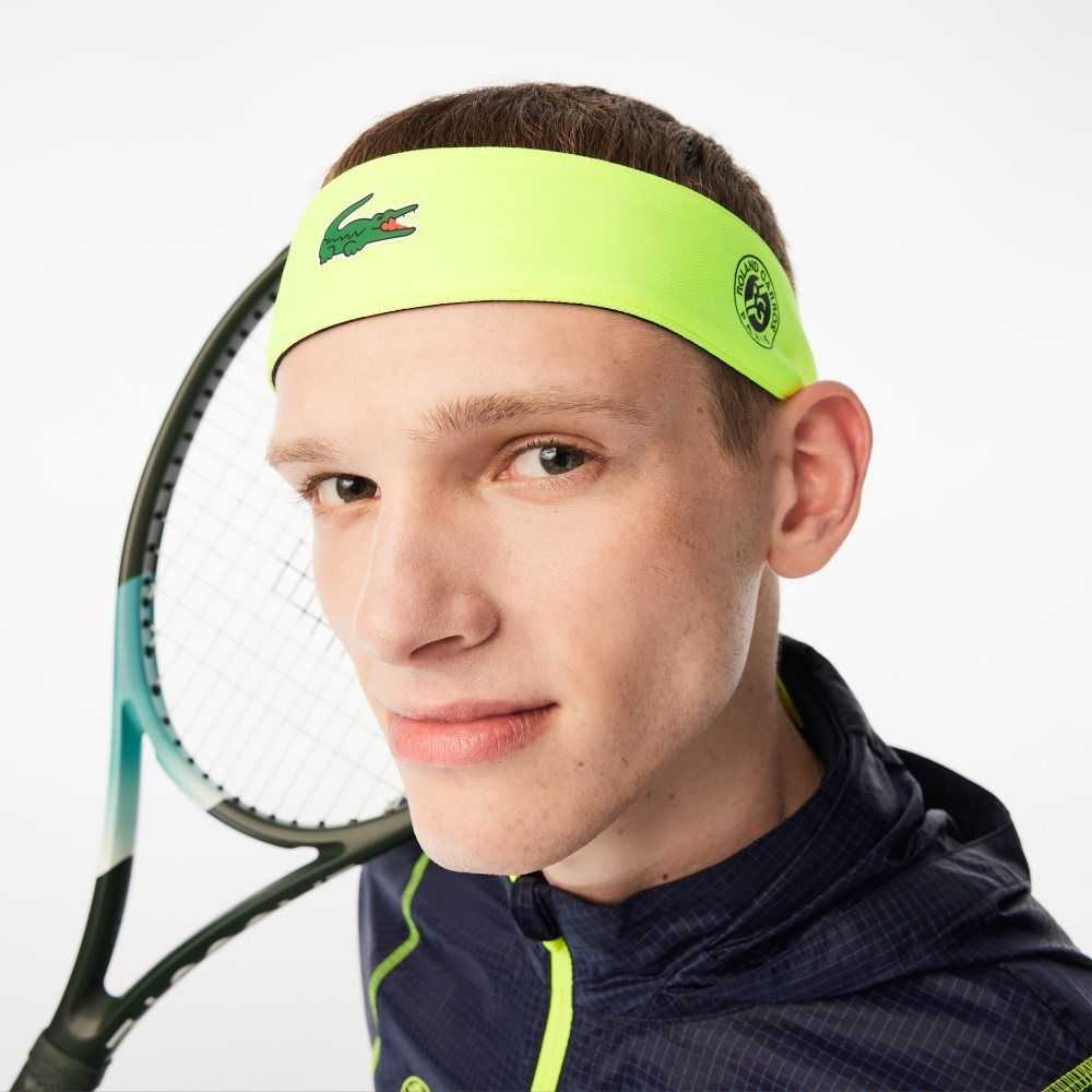 Lacoste SPORT Roland Garros Edition Pique Bandana Laivastonsininen Sininen Keltainen | PHV-954127