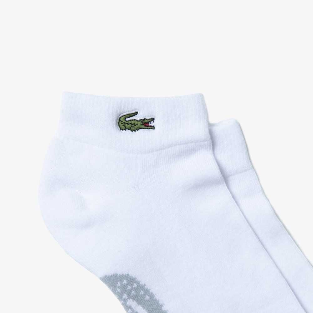 Lacoste SPORT Stretch Puuvilla Low-Cut Valkoinen Harmaat | QMP-821945