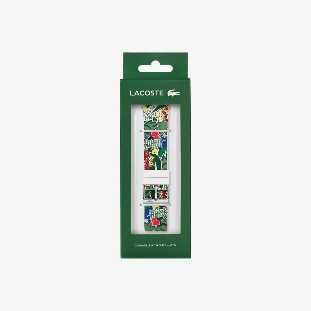 Lacoste Silikoni Comic Print Apple Strap Vihreä | ALD-012685