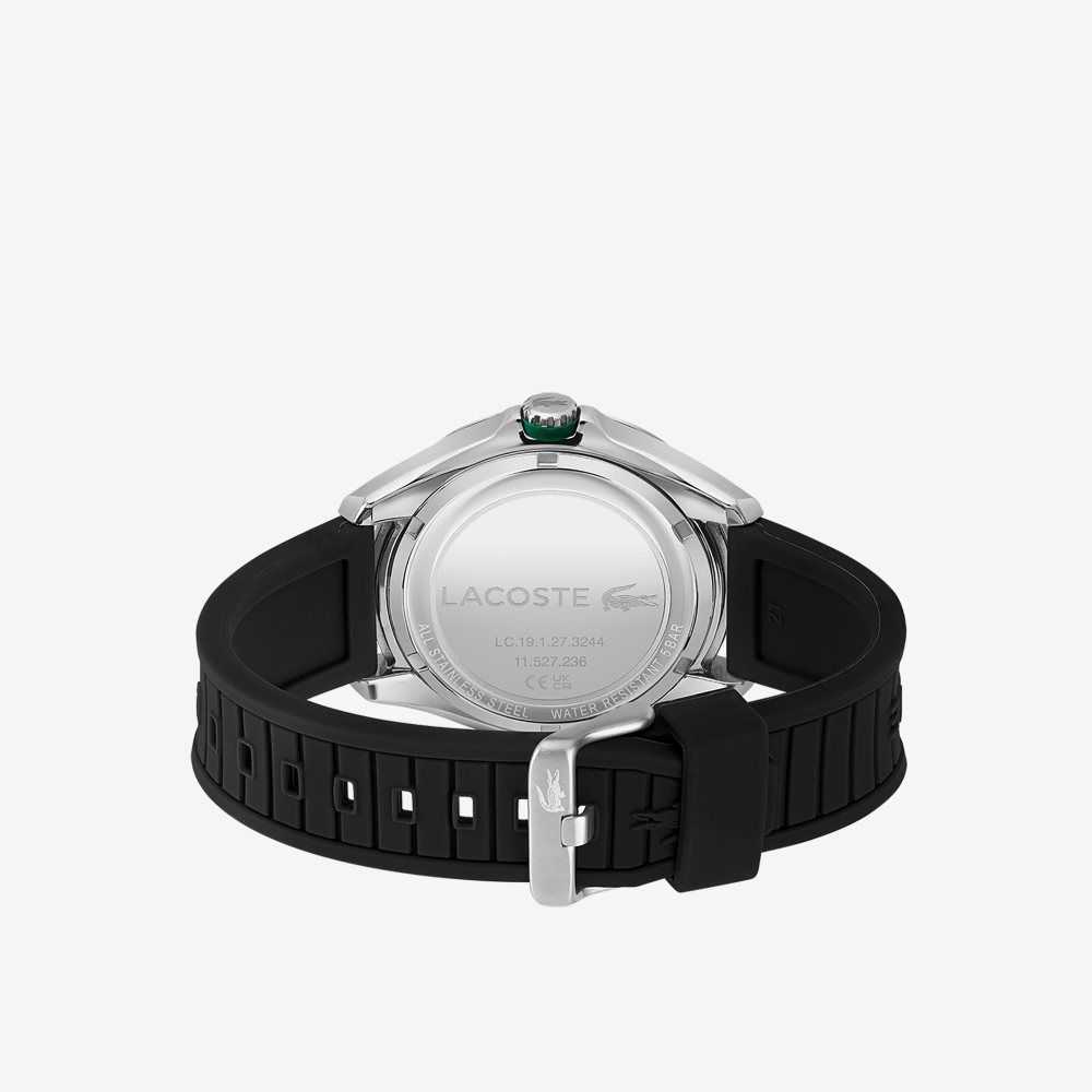 Lacoste Tiebreaker 3 Hands Black Silikoni Mustat | QIL-230548