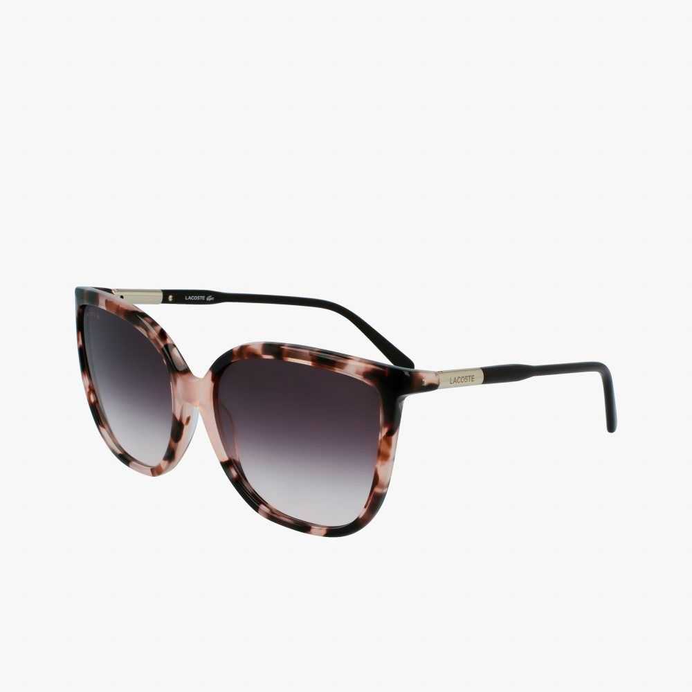 Lacoste Tubular Temple Butterfly Acetate Pinkki | NMK-726439